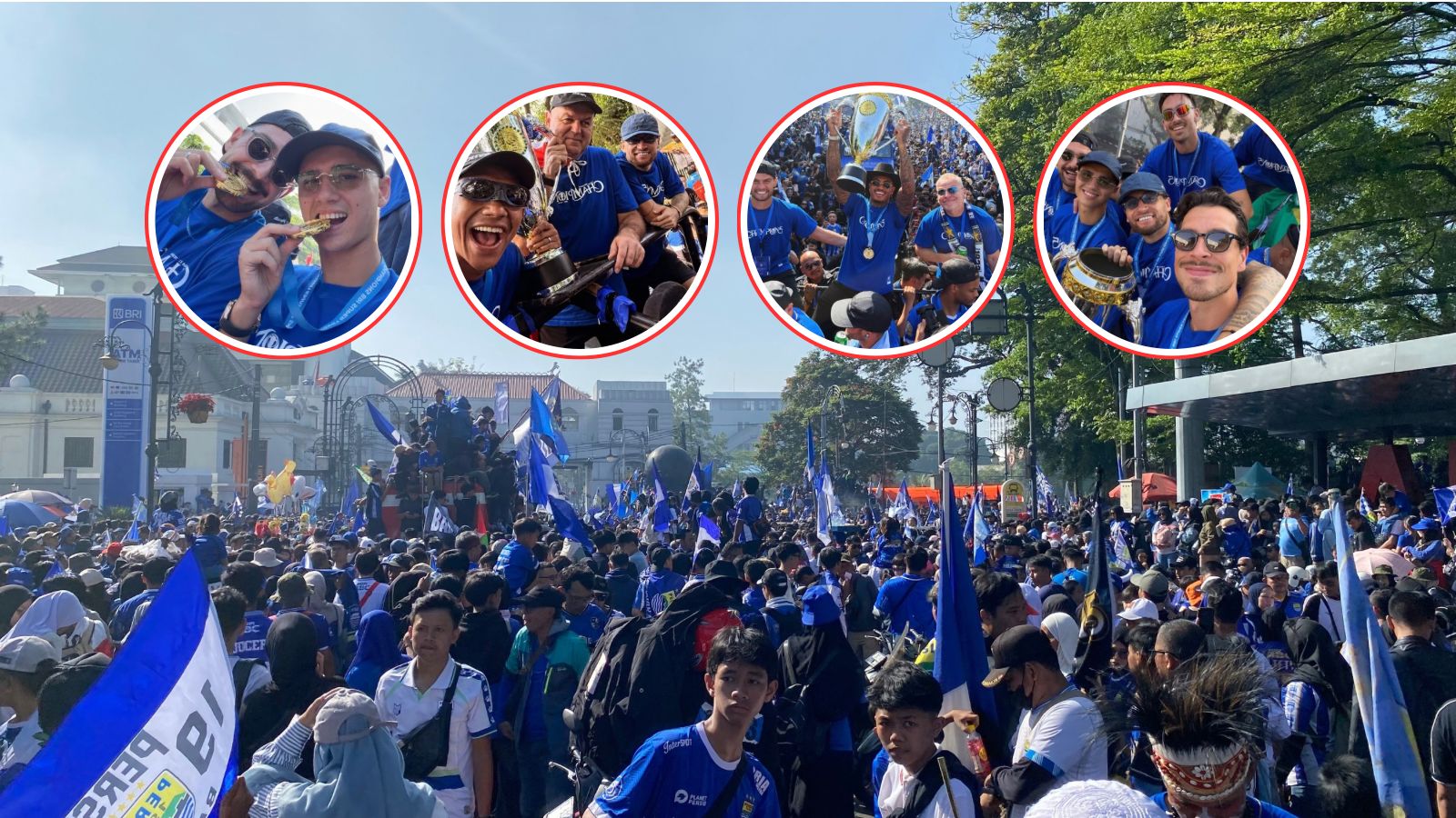 Pawai juara Persib dipadati Bobotoh di Jalan Asia Afrika Bandung